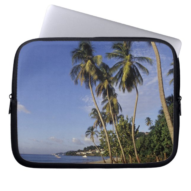 CARIBBEAN, Grenada, St. George, Boats on palm Laptop Sleeve (Front)
