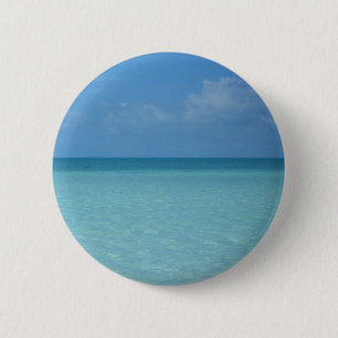 Caribbean Horizon Tropical Turquoise Blue 6 Cm Round Badge