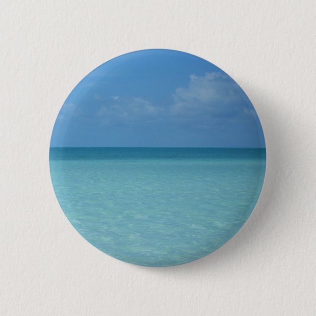 Caribbean Horizon Tropical Turquoise Blue 6 Cm Round Badge (Front)