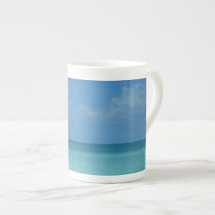 Caribbean Horizon Tropical Turquoise Blue Bone China Mug