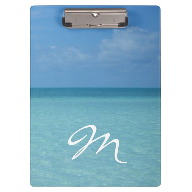 Caribbean Horizon Tropical Turquoise Blue Clipboard (Front)