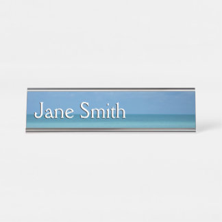 Caribbean Horizon Tropical Turquoise Blue Desk Name Plate