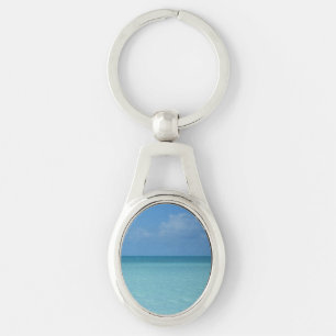 Caribbean Horizon Tropical Turquoise Blue Key Ring