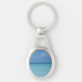 Caribbean Horizon Tropical Turquoise Blue Key Ring