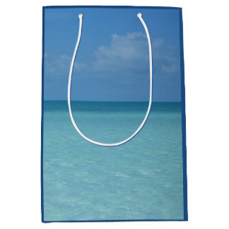 Caribbean Horizon Tropical Turquoise Blue Medium Gift Bag