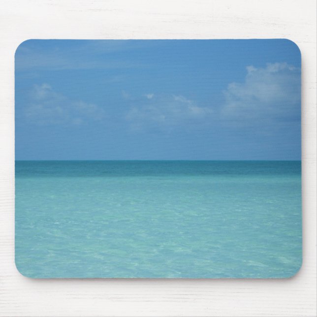 Caribbean Horizon Tropical Turquoise Blue Mouse Pad (Front)