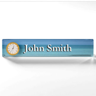 Caribbean Horizon Tropical Turquoise Blue Nameplate