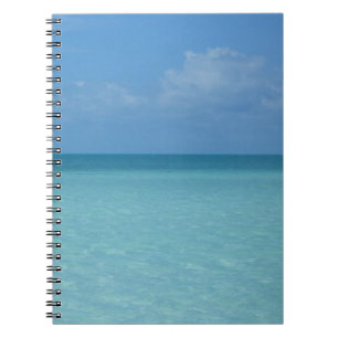 Caribbean Horizon Tropical Turquoise Blue Spiral Notebook