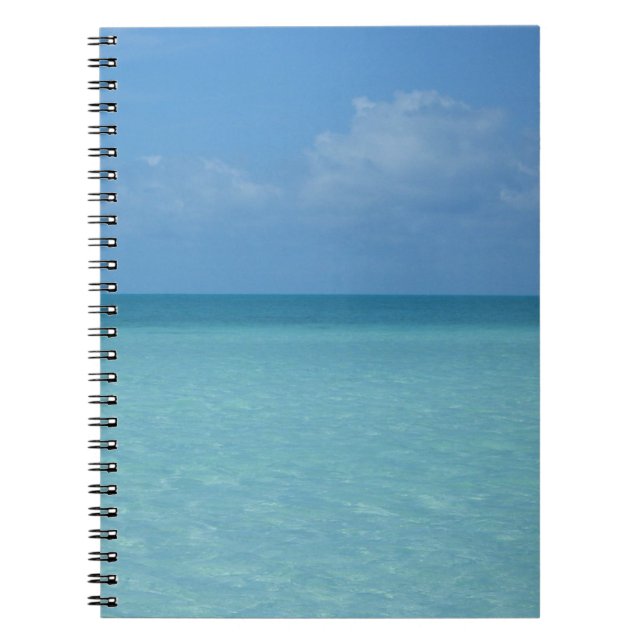 Caribbean Horizon Tropical Turquoise Blue Spiral Notebook (Front)