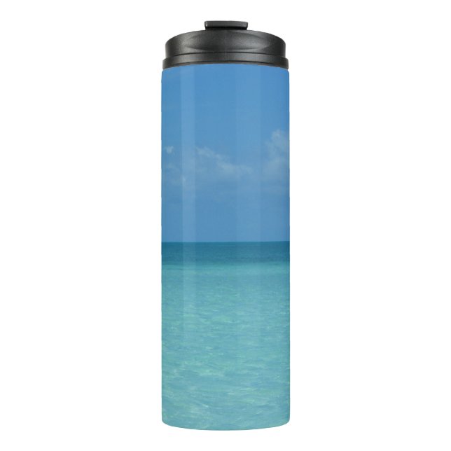 Caribbean Horizon Tropical Turquoise Blue Thermal Tumbler (Front)