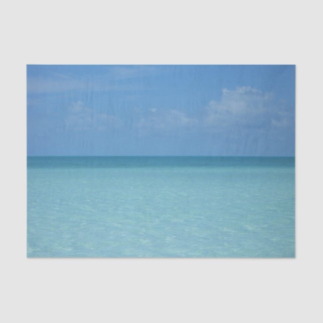 Caribbean Horizon Tropical Turquoise Blue Tissue Paper (Front)