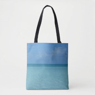 Caribbean Horizon Tropical Turquoise Blue Tote Bag