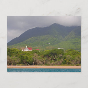 Caribbean Island Coastline from the Sea Postcard