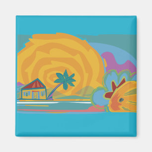 Caribbean Island Sun Magnet