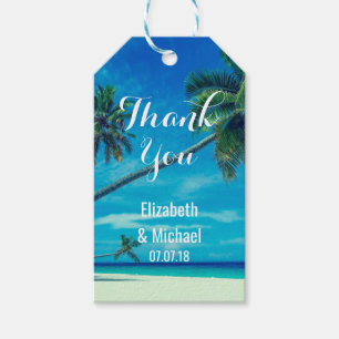 Caribbean Island Tropical Beach Wedding Thanks Gift Tags