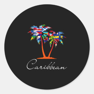 Caribbean Islands Flags Classic Round Sticker