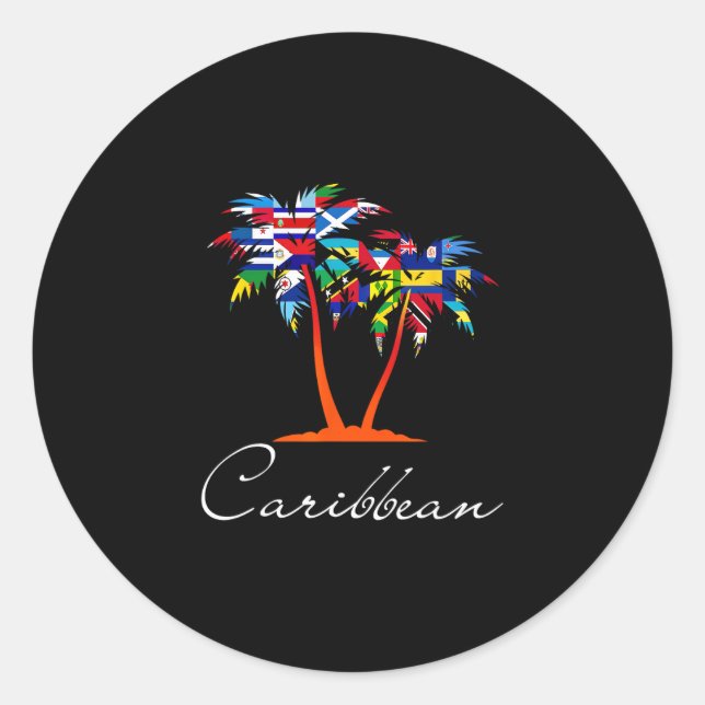 Caribbean Islands Flags  Classic Round Sticker (Front)
