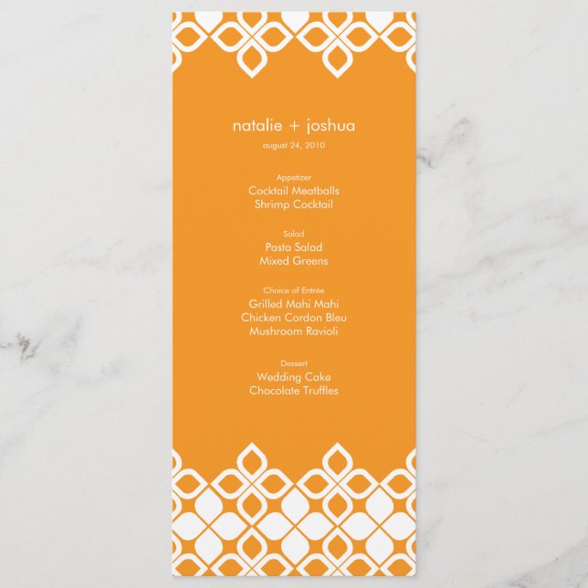 Caribbean Islands Wedding Menu Card (Front)