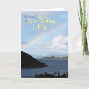 Caribbean Islands with Rainbow Birthday Card