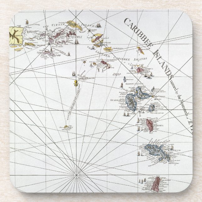 CARIBBEAN: MAP, 1775 COASTER (Front)