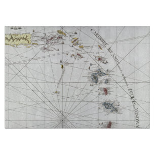 CARIBBEAN: MAP, 1775 CUTTING BOARD