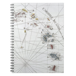 CARIBBEAN: MAP, 1775 SPIRAL NOTEBOOK