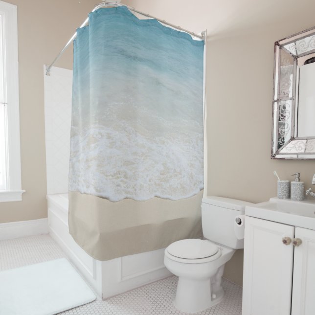Caribbean Ocean Beach Bliss 6 Shower Curtain (In Situ)