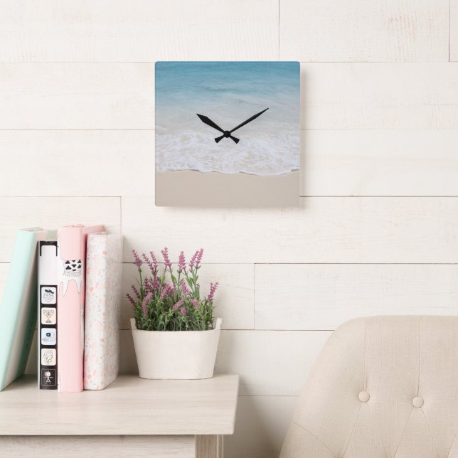 Caribbean Ocean Beach Bliss 6 Square Wall Clock (Reading Room)