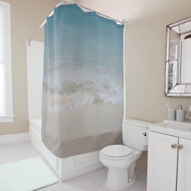Caribbean Ocean Beach Dream 10 Shower Curtain (In Situ)