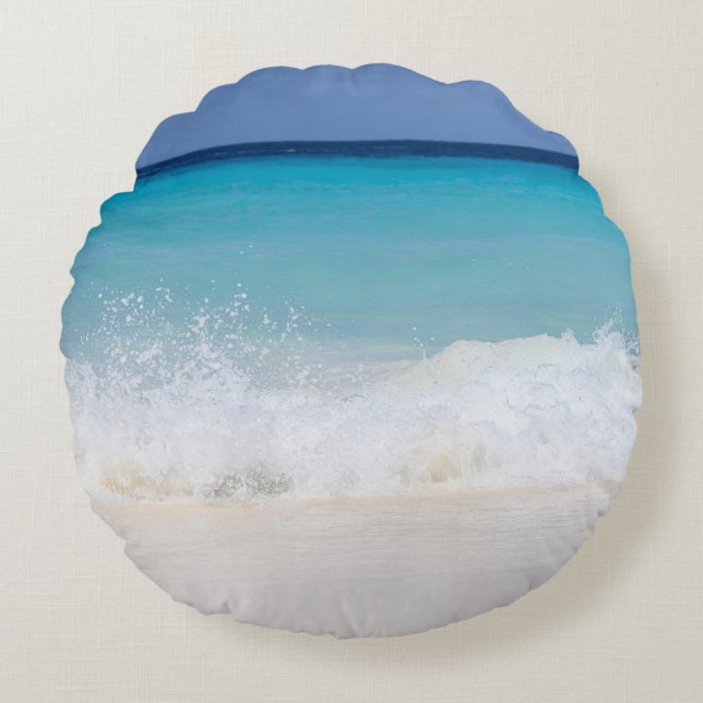Caribbean Ocean Beach Dream 6 Round Cushion (Front)