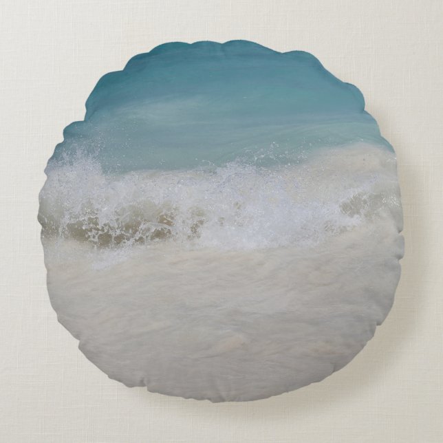 Caribbean Ocean Beach Dream 9 Round Cushion (Front)