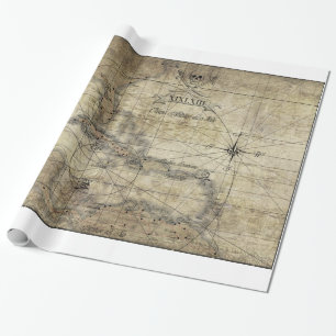 Caribbean - old card wrapping paper