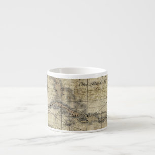 Caribbean - old map espresso cup