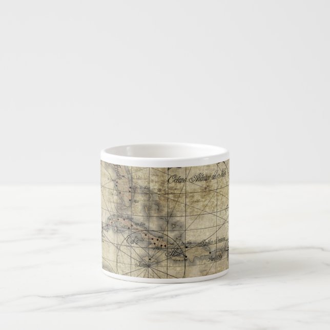 Caribbean - old map espresso cup (Front)