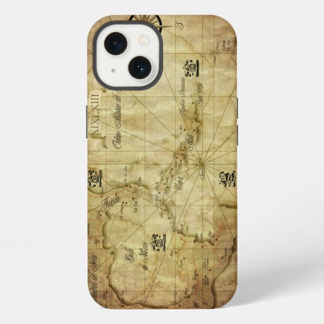 Caribbean - old map  iPhone case (Back)