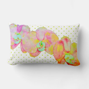 Caribbean orchids lumbar cushion