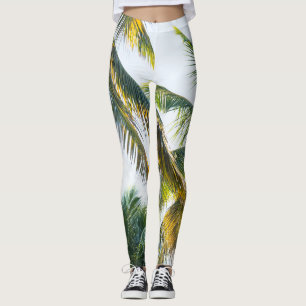 Caribbean Palm Jungle #1 #tropical #wall #art Leggings