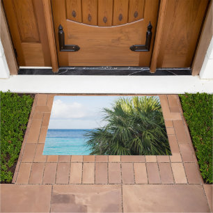 Caribbean Paradise Palms #1 #tropical #ocean #wall Doormat