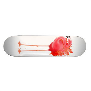 Caribbean Pink Flamingo Skateboard