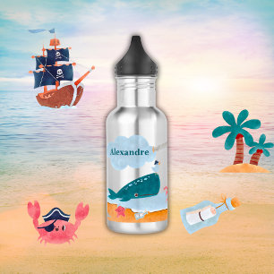 Caribbean Pirates Island Ocean Whale Boys 532 Ml Water Bottle