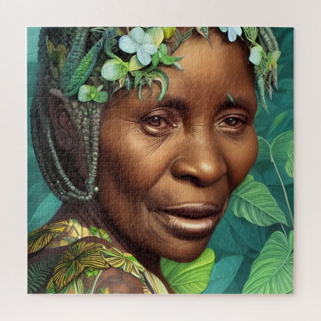 Caribbean Queen Black Woman Portrait  Jigsaw Puzzle (Vertical)