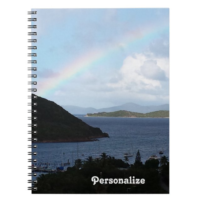 Caribbean Rainbow Island Life Spiral Notebook (Front)
