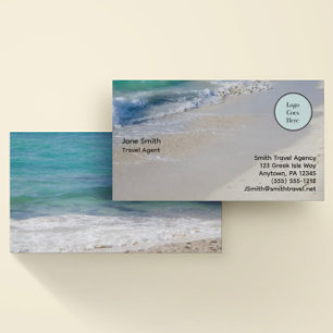 Caribbean Sea Beach Scene Logo Business Card