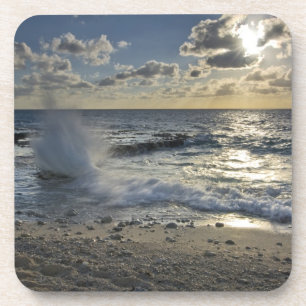 Caribbean Sea, Cayman Islands.  Crashing waves Coaster