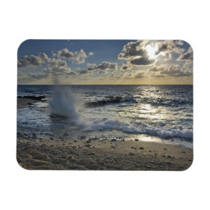 Caribbean Sea, Cayman Islands. Crashing waves Magnet