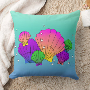 Caribbean Sea Shells with Bubbles Cushion