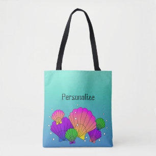 Caribbean Sea Shells with Bubbles Tote Bag
