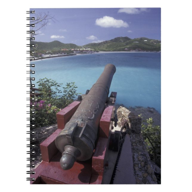 CARIBBEAN, St. Barts, Connon aiming into Bay of Notebook (Front)
