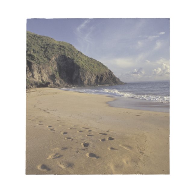 Caribbean, St. Kitts. Footprints on Atlantic Notepad (Front)