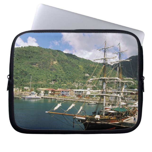 Caribbean, St. Lucia, Soufriere. Boats in Laptop Sleeve (Front)